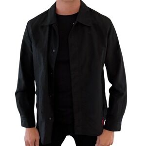 HUGO BOSS | Black Lightweight‎ Nylon Shirt Jacket | Crinkle Texture | Size Small